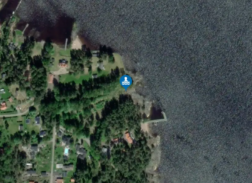 Rud - Kommunal badplats från satellit