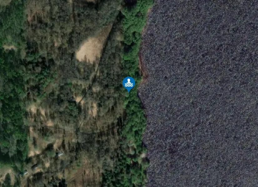 Hammars Uddes östra strand från satellit