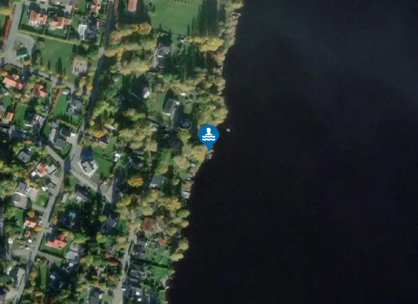 Borsökna Vipvägen badplats från satellit