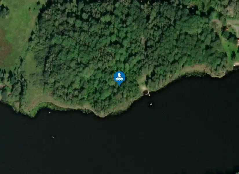 Eklångens badplats från satellit