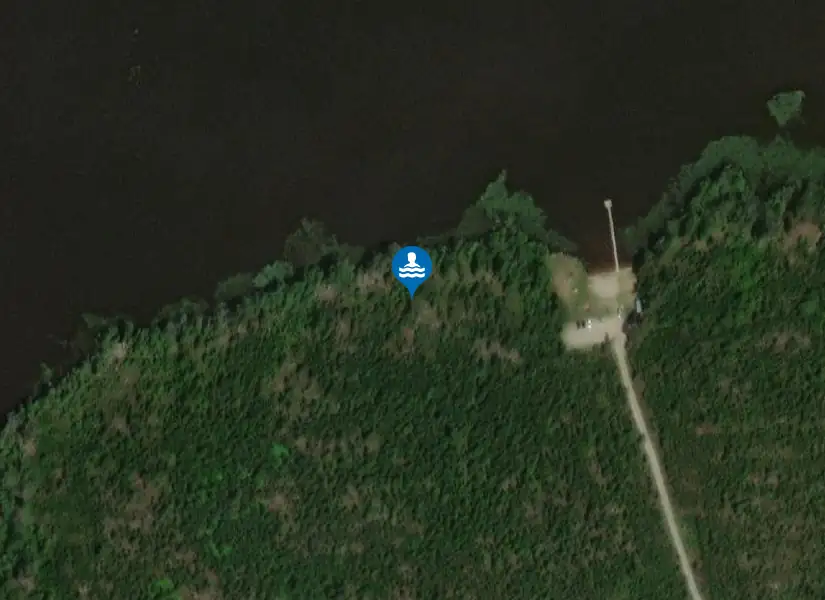 Sandviken badplats från satellit