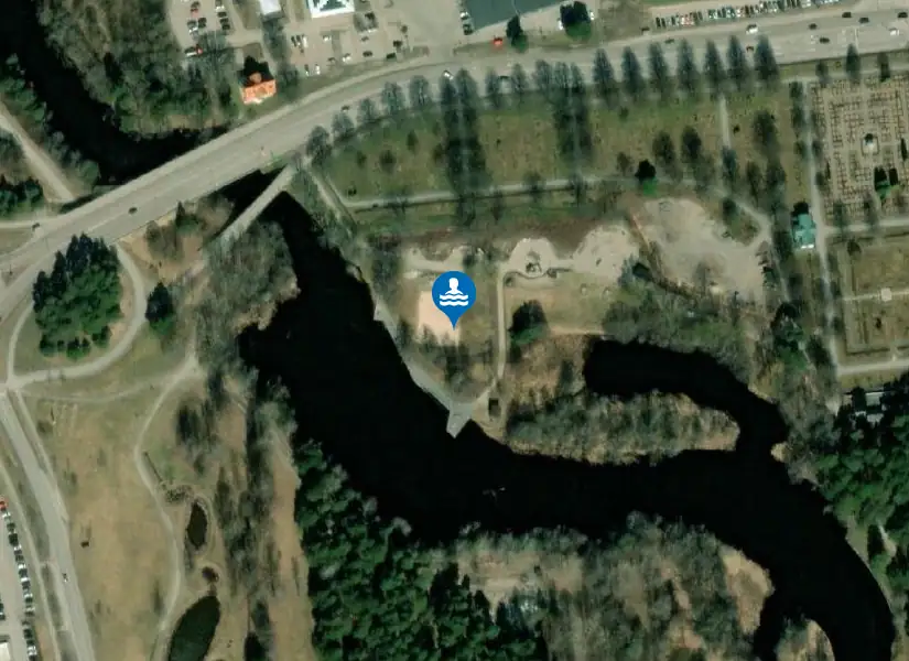 Boulognerbadet från satellit