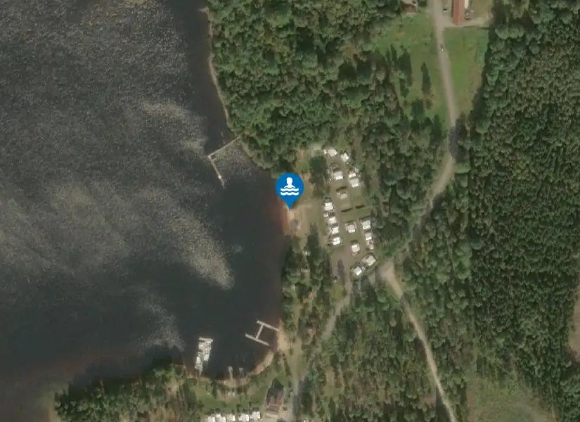 Jällunden badplats från satellit
