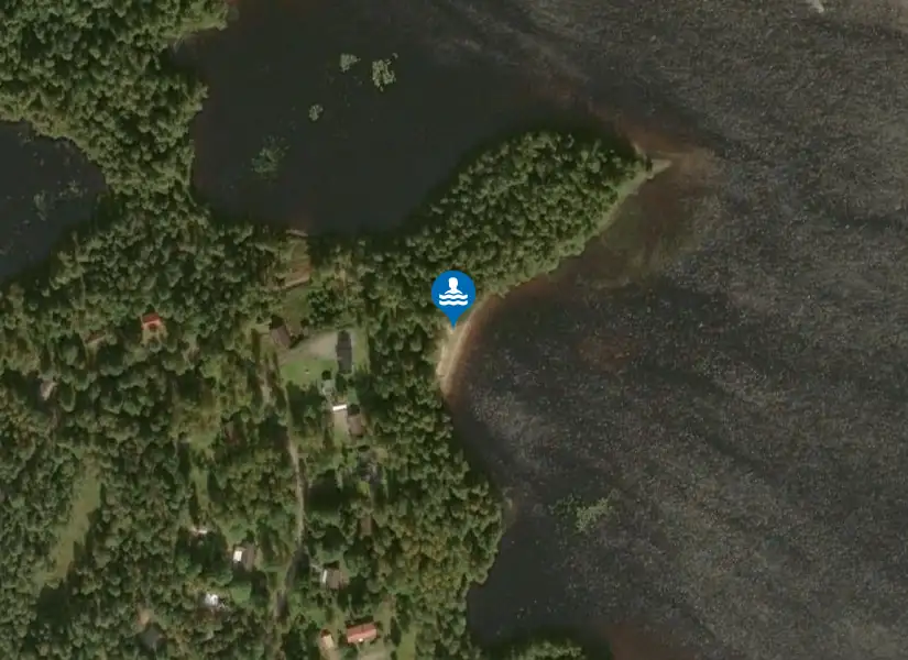 Simmarydsnäs badplats från satellit