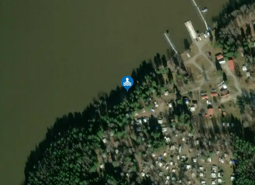 Skokloster Camping från satellit