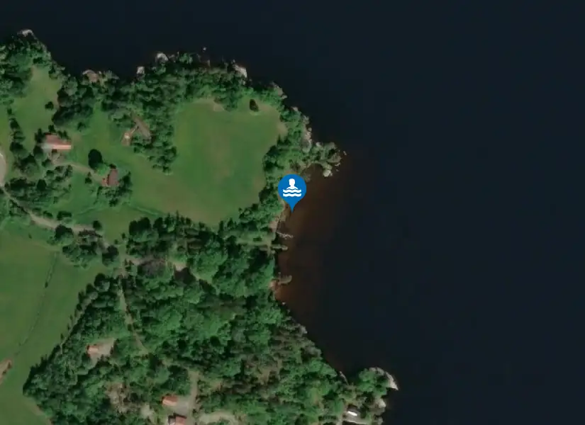 Trossbonäs badplats från satellit