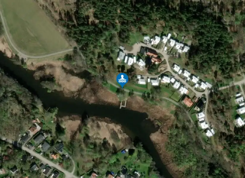 Vårgårds badplats från satellit