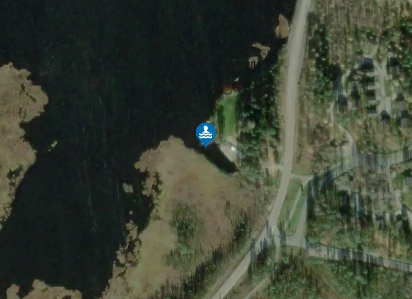 Prästuddens badplats från satellit