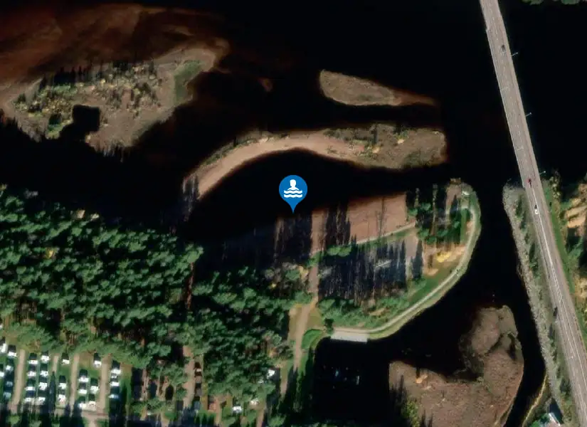 Älvbadet från satellit