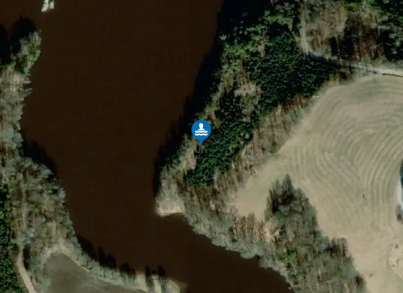 Kärnsjöns badplats från satellit