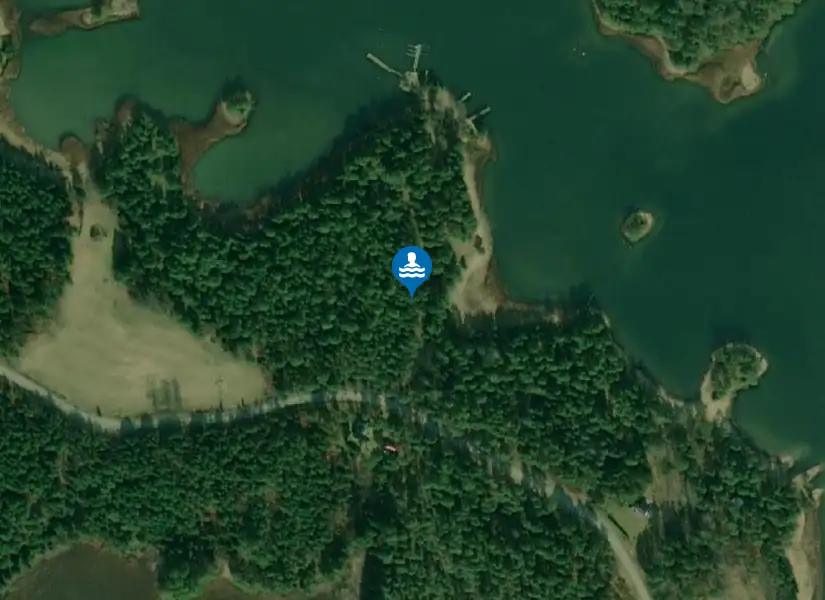 Hammarglos badplats från satellit