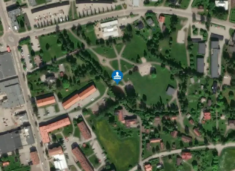 Edsbyn, badstrand från satellit
