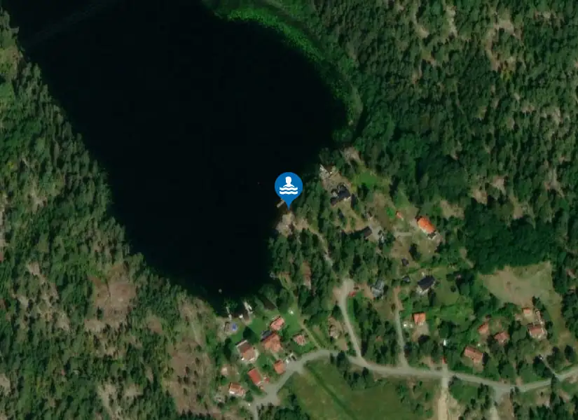 Gunnsjöns badplats från satellit