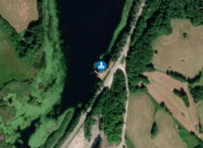 Glistjärns badplats från satellit