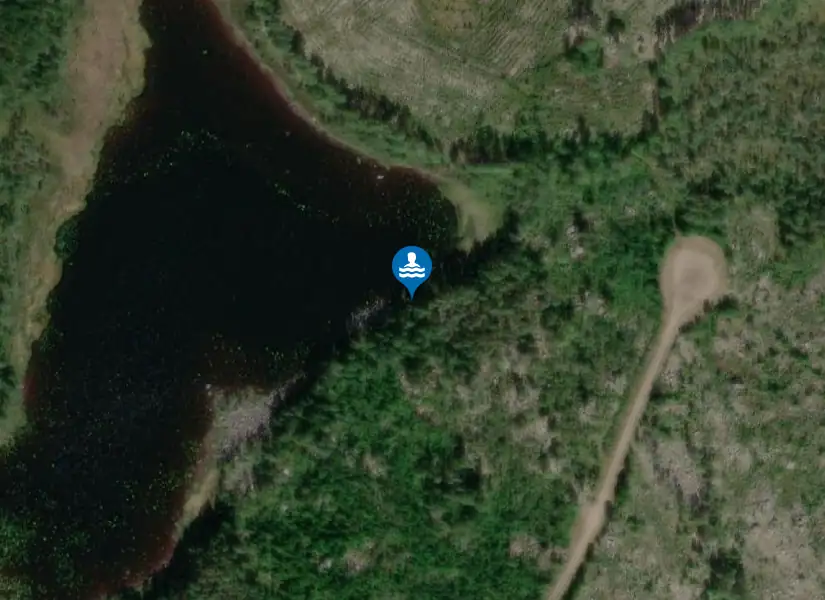Salutjärns badplats från satellit