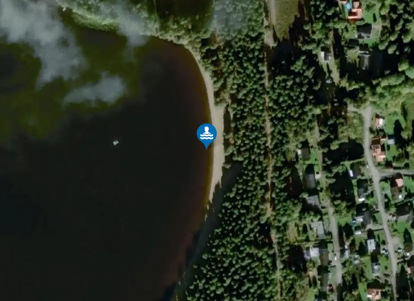 Strandbaden från satellit