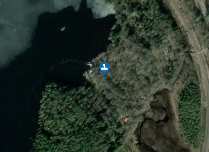 Hättälvens badplats från satellit