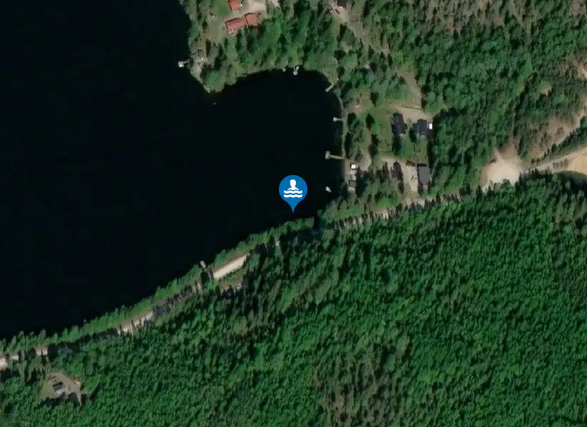 Östtjärn badplats från satellit