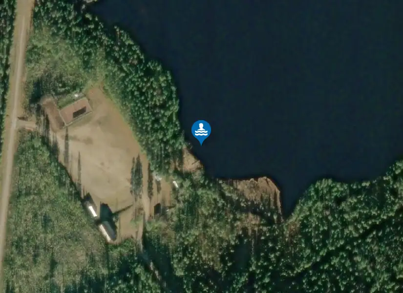 Bograngstjärns badplats från satellit