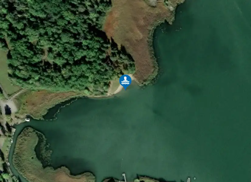 Borgmästarholmens badplats från satellit