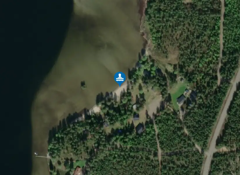 Haddingen badplats från satellit