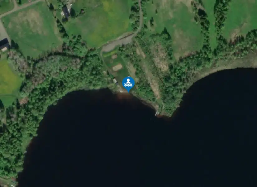 Kassjö badplats från satellit