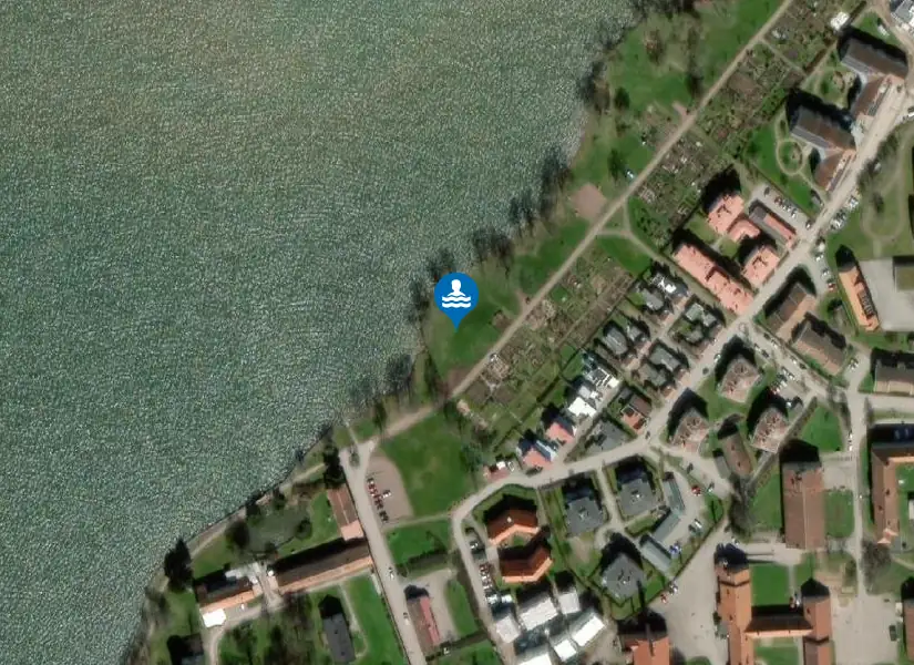 Birgittastranden från satellit