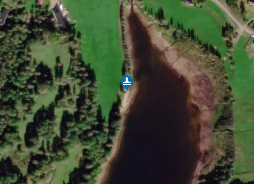 Mäsen Karl Gustav badplats från satellit