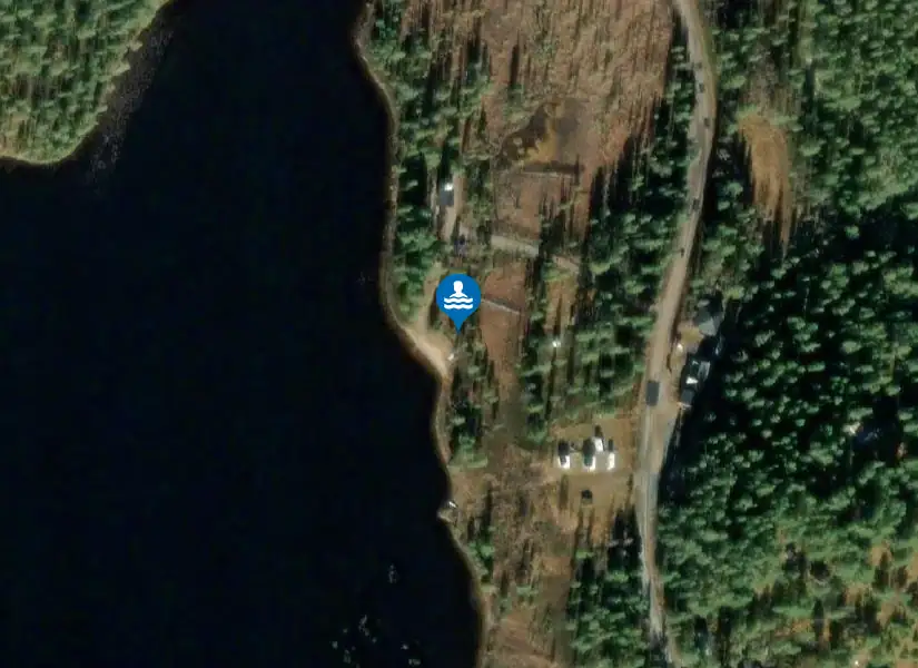 Drevdagens badplats från satellit