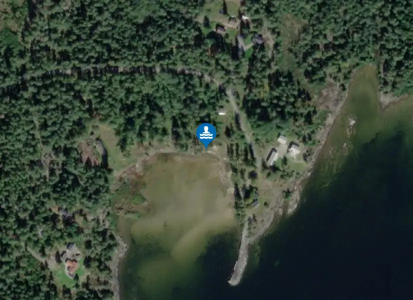 Gaperhults badplats från satellit