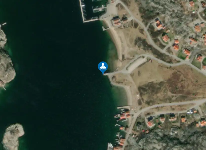Grönemad badplats från satellit