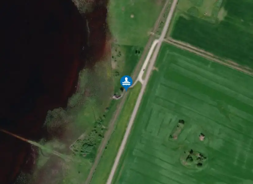 Strandbadet, Orsasjön från satellit