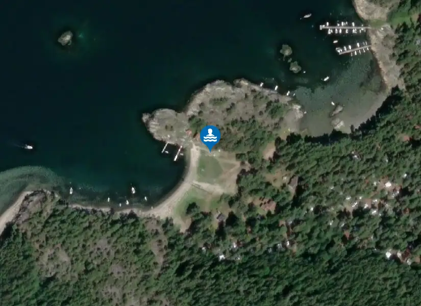 Garvikens camping från satellit