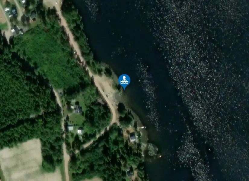 Hammarstrands badplats Indalsälven från satellit