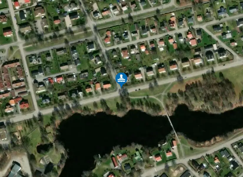Tomtebobadet, Lagaån från satellit