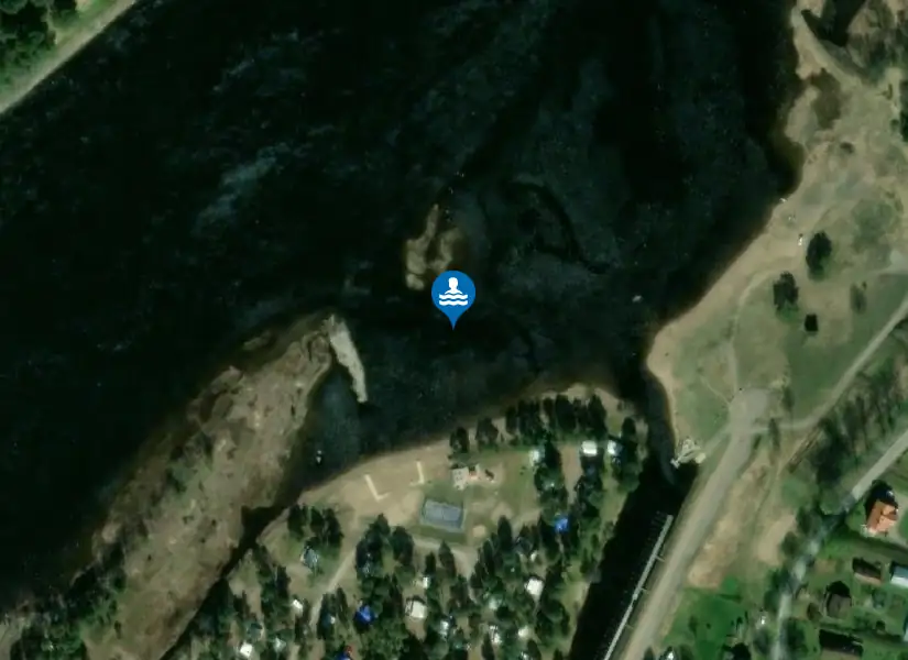 Sandörens badplats, Älvkarleby från satellit