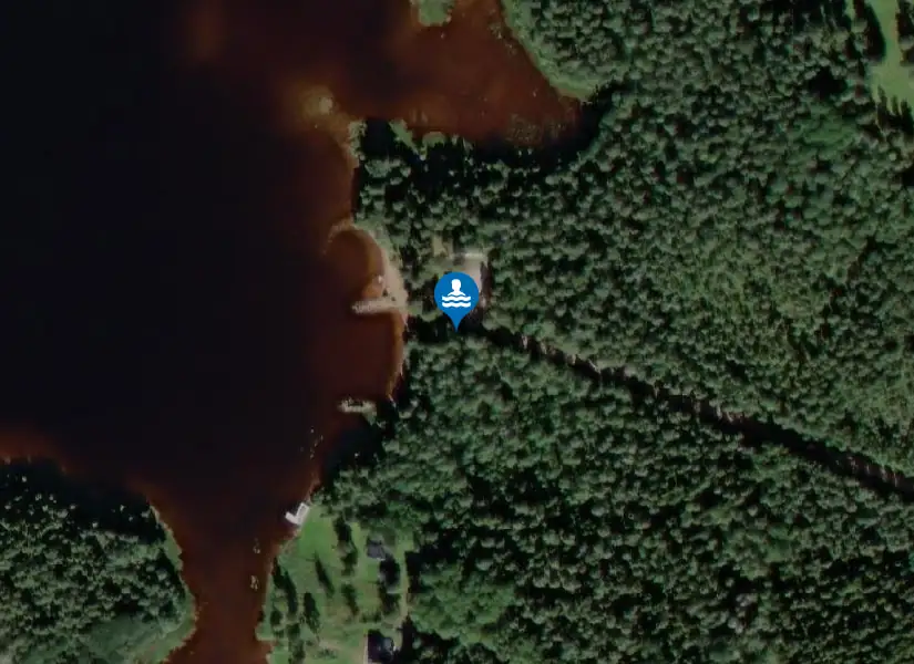 Holens badplats från satellit