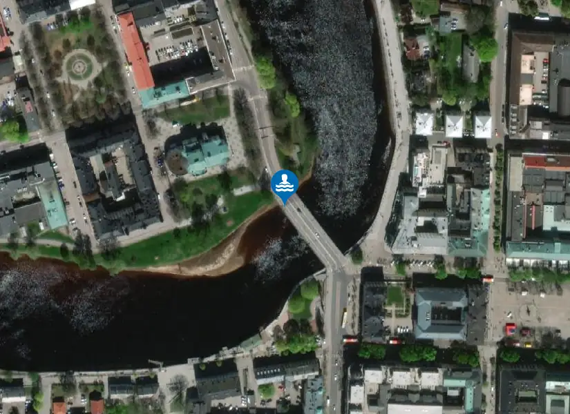 Teaterstranden från satellit