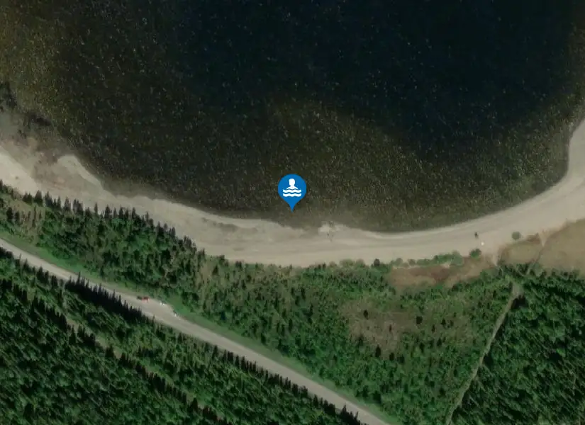 Storgrundsviken Kallsjön från satellit