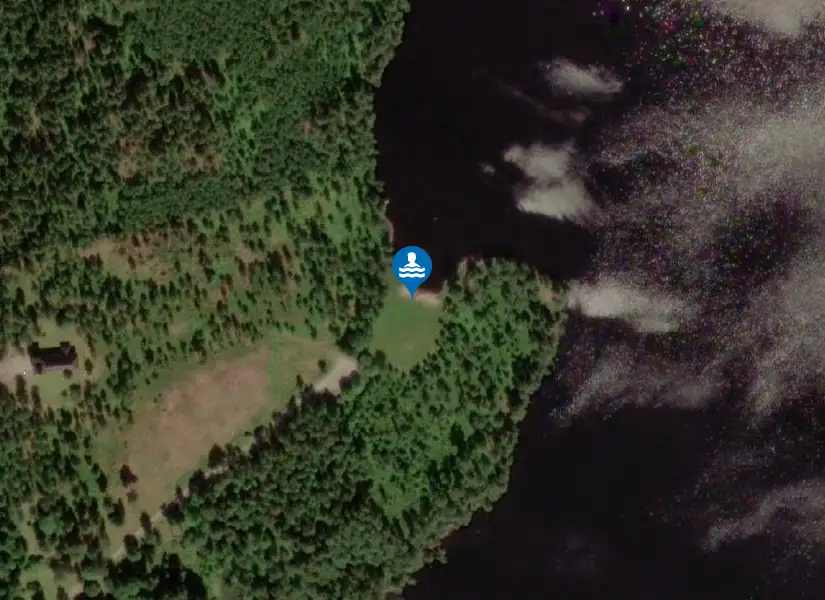 Flickornas Udde från satellit