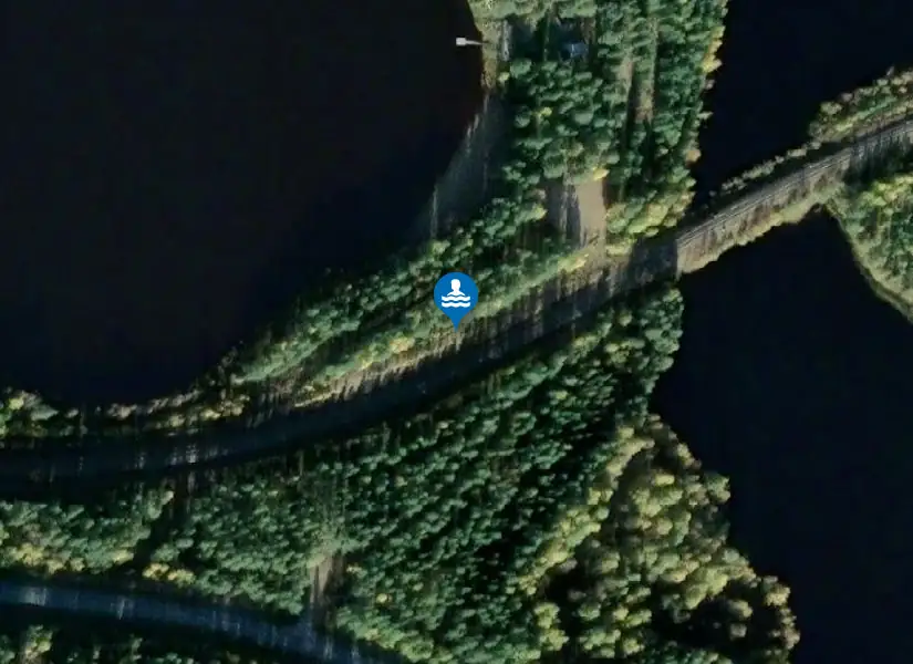 Sandviken vid Degerselet från satellit