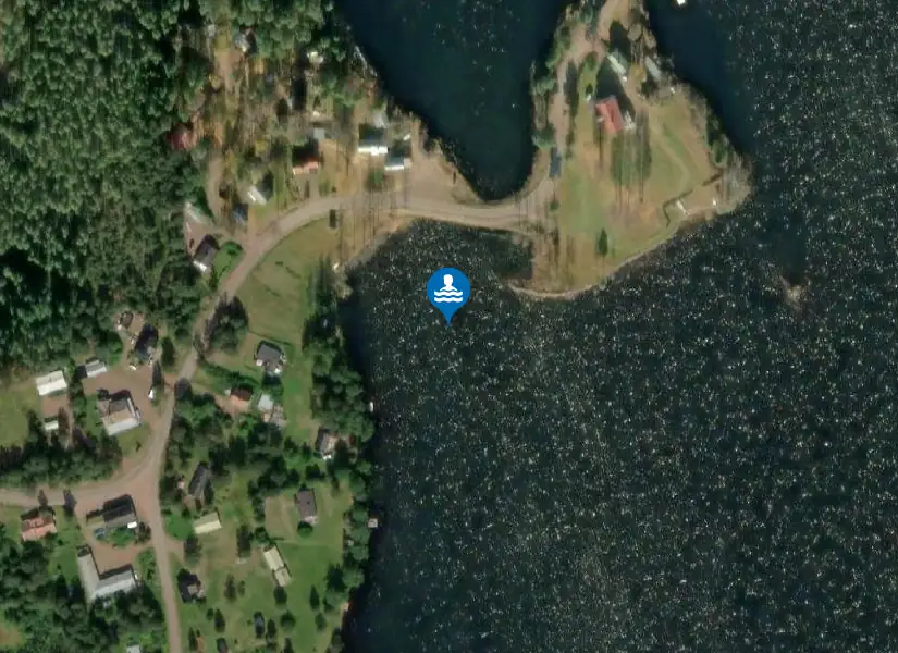 Lövnäs badplats från satellit