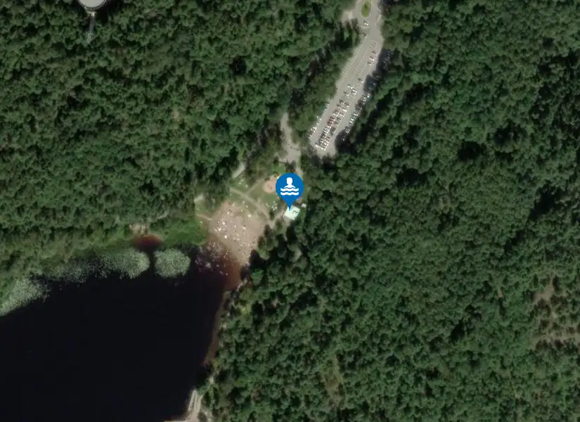 Härlanda Tjärns Badplats från satellit