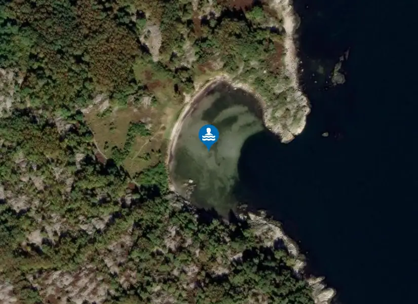 Vrångö, Norra Sandstrand från satellit