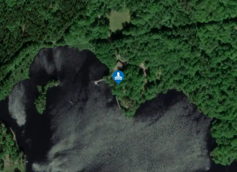 Mörtsjön badplats från satellit