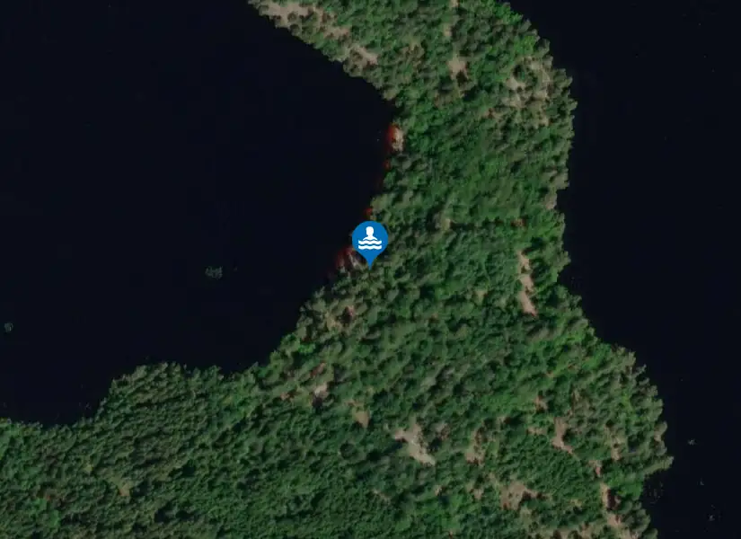 Listersjön badplats från satellit