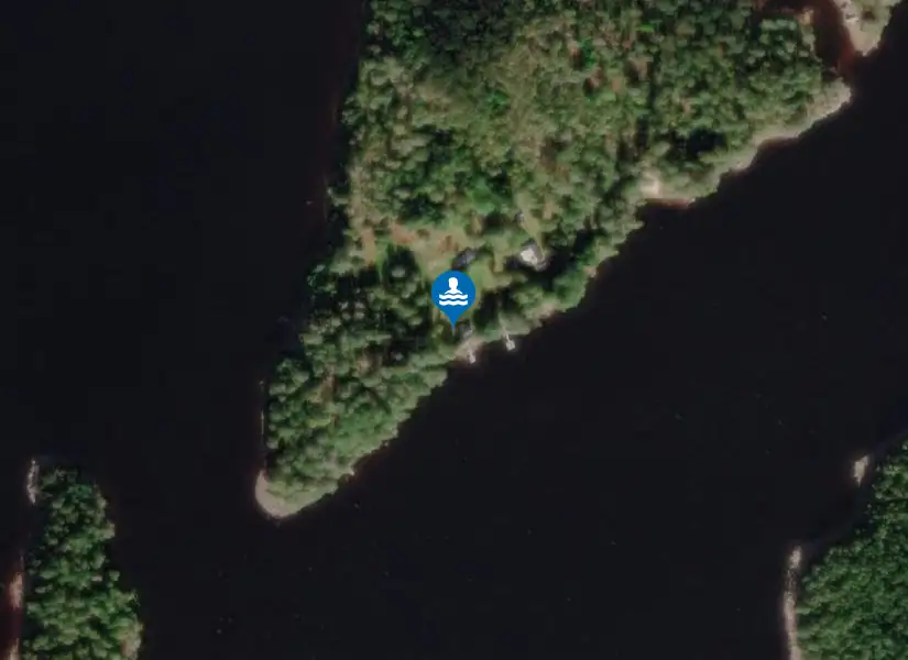 Stora Ekenäsets naturistbad från satellit