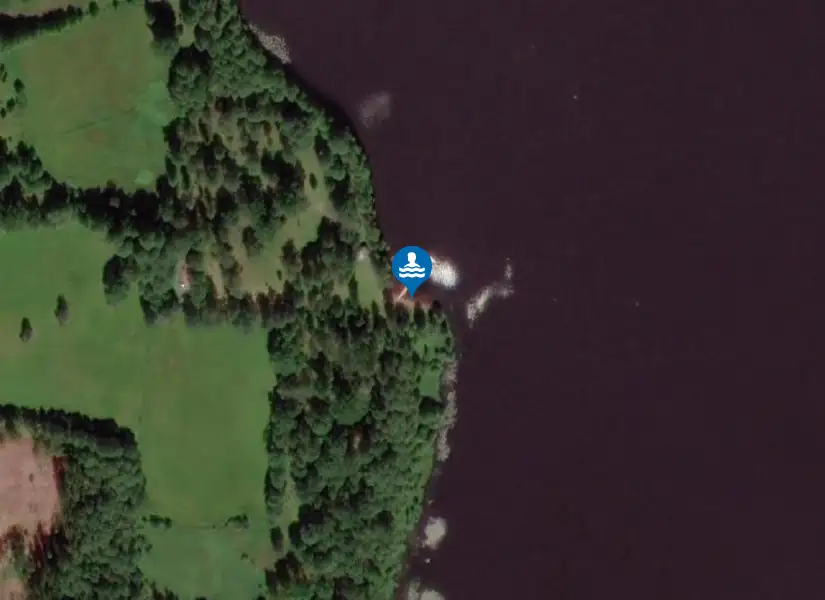 Anebysjön, Flisby badpl. från satellit