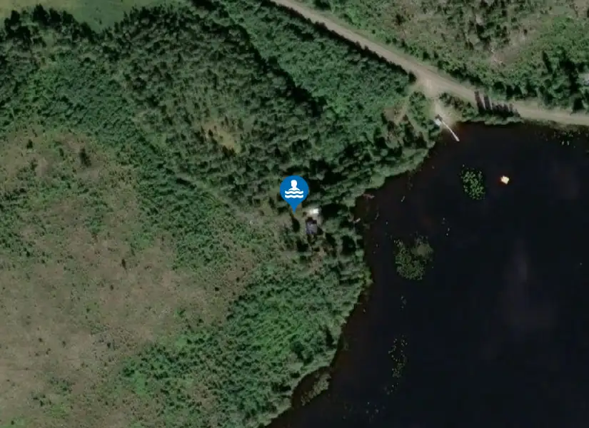 Grötsjöns badplats från satellit