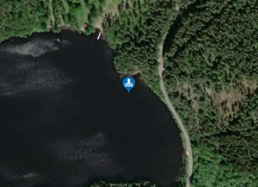Göksjön, Sandviksbadet från satellit